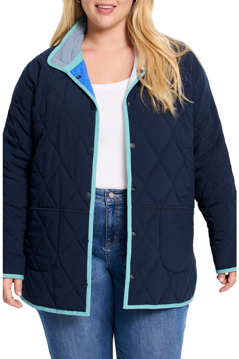 Colorblock Reversible Quilted Jacket, Alternate, color, BLUE MULTI
