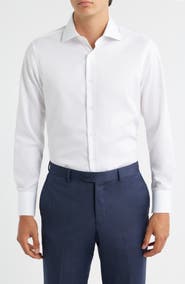 ZANETTI Trim Fit Twill Dress Shirt