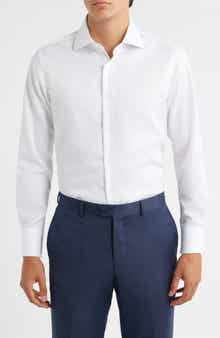 ZANETTI Trim Fit Twill Dress Shirt