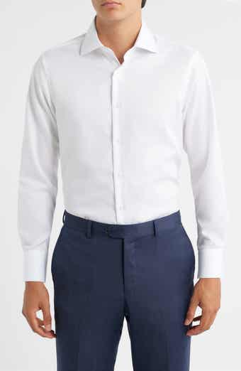 ZANETTI Trim Fit Twill Dress Shirt