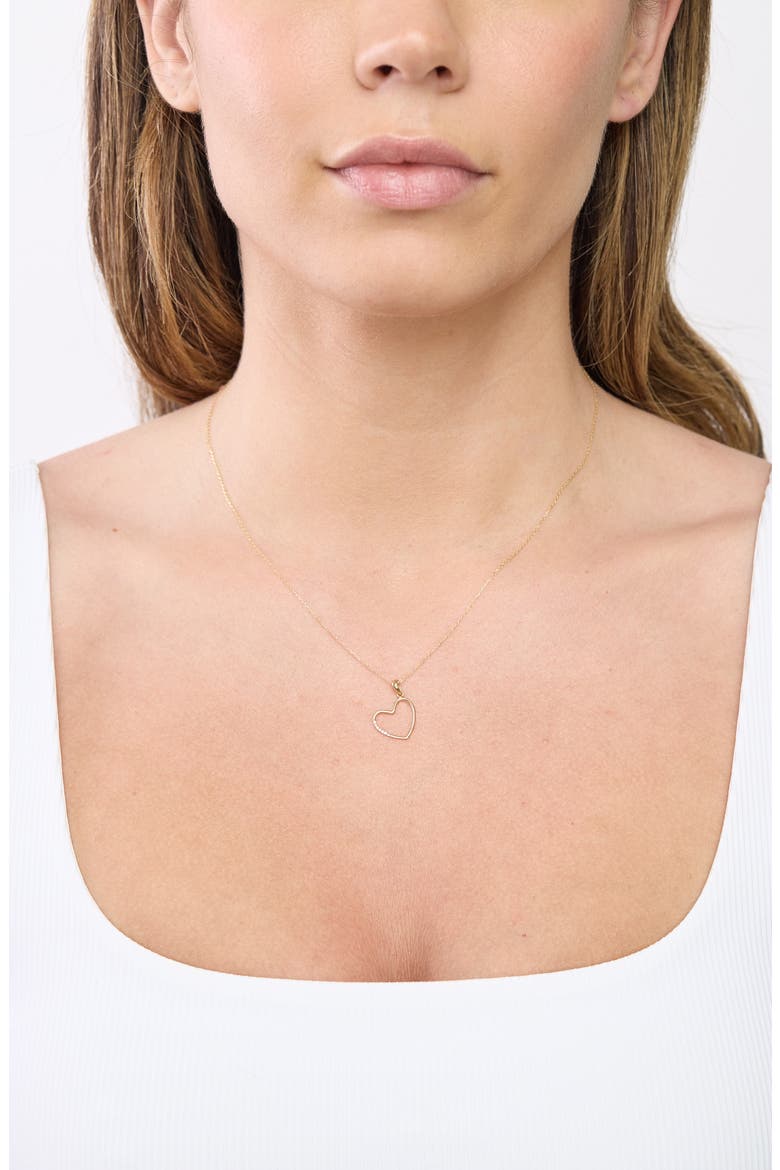 Icon 18k Gold Diamond Heart Necklace, Alternate, color, 18KY