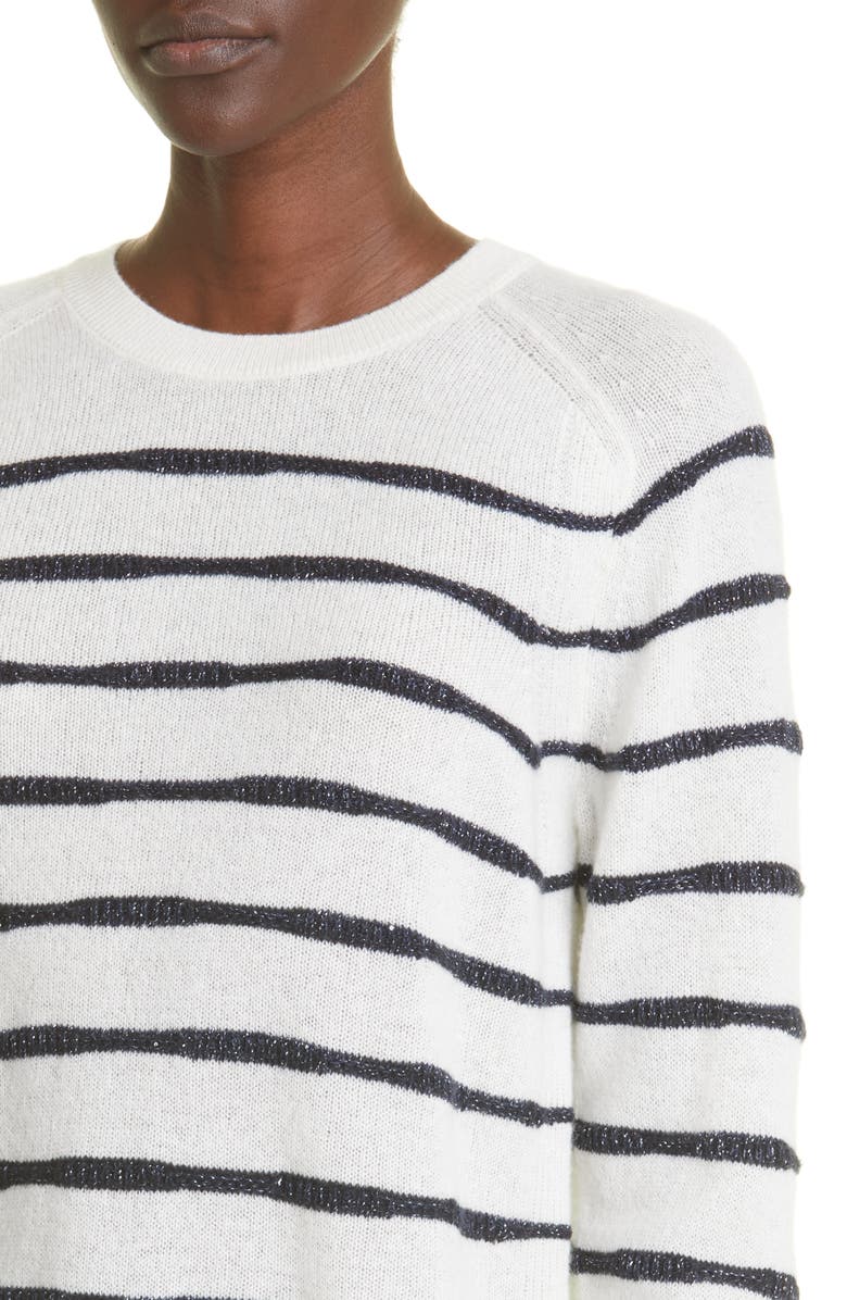 Lafayette 148 New York Stripe Cashmere Blend Sweater, Alternate, color,