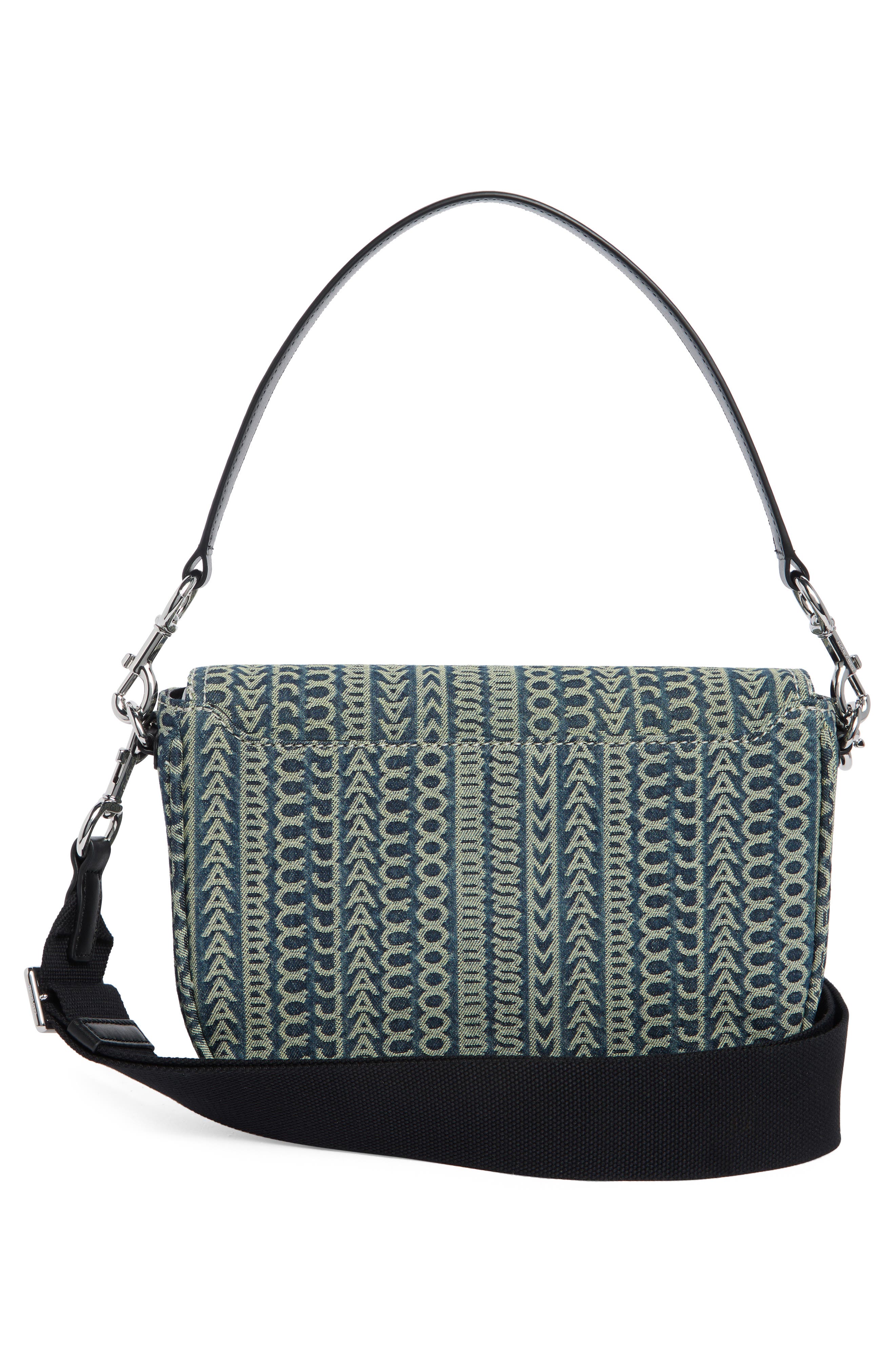 Monorgam Denim Saddle Crossbody Bag, Alternate, color, INDIGO
