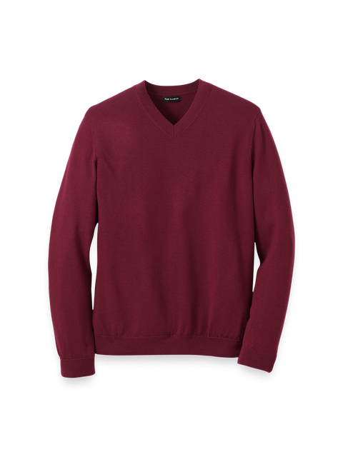 Washable Merino Wool V-neck Sweater