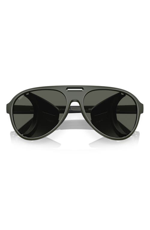 Costa Del Mar 59mm Polarized Pilot Sunglasses In Matte Olive/gray
