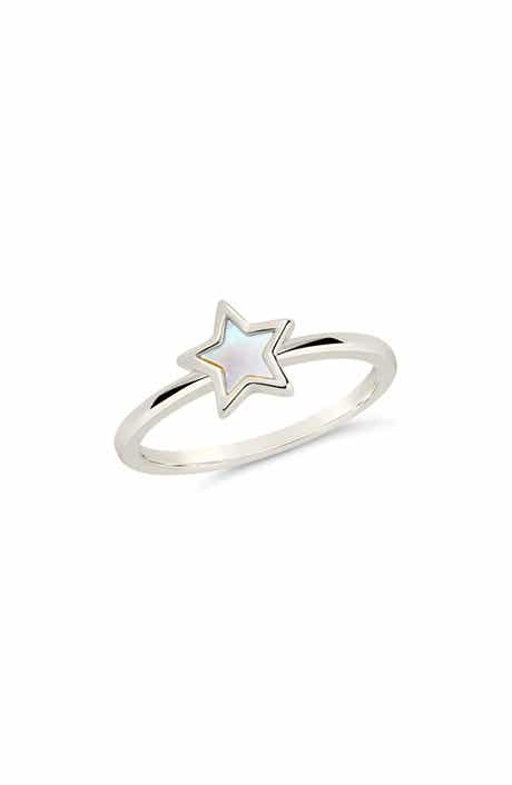 Sterling Forever Bez Mother-of-Pearl Star Ring