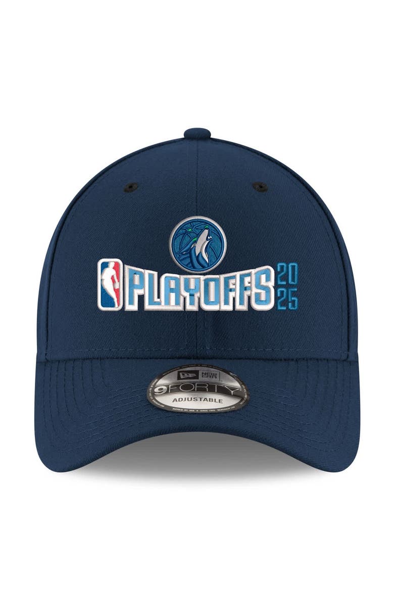 New Era Men's New Era  Navy Minnesota Timberwolves 2025 NBA Playoffs 9FORTY Adjustable Hat, Alternate, color, 
