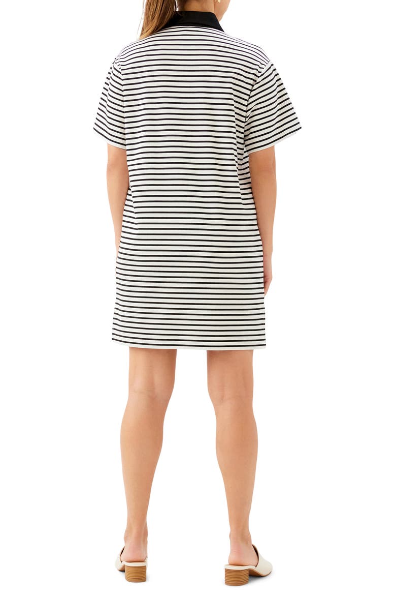 Stripe Polo Dress, Alternate, color, IVORY/ BLACK