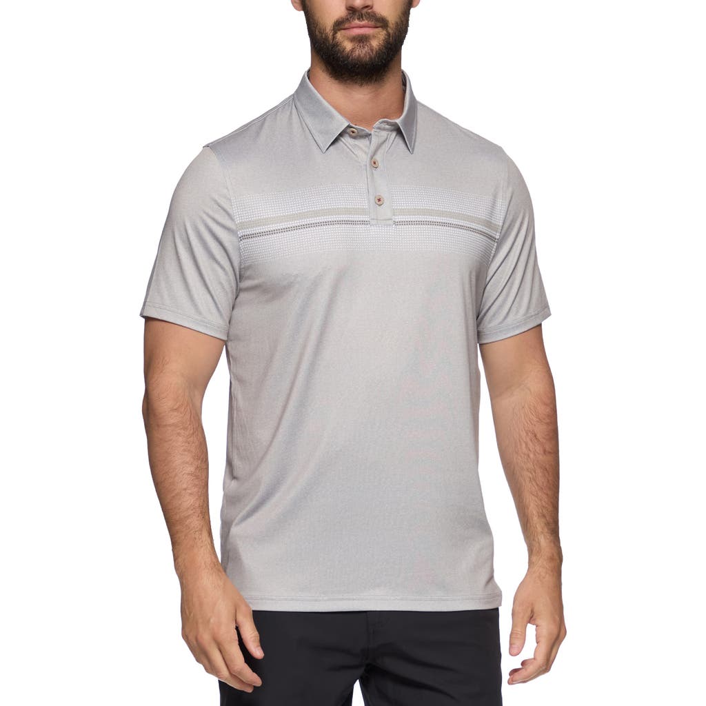 FLAG AND ANTHEM FLAG AND ANTHEM PEORIA OMBRÉ STRIPE PERFORMANCE POLO