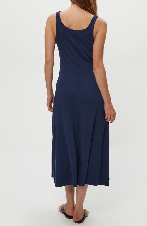 Michael Stars Celine Rib Midi Dress In Blue
