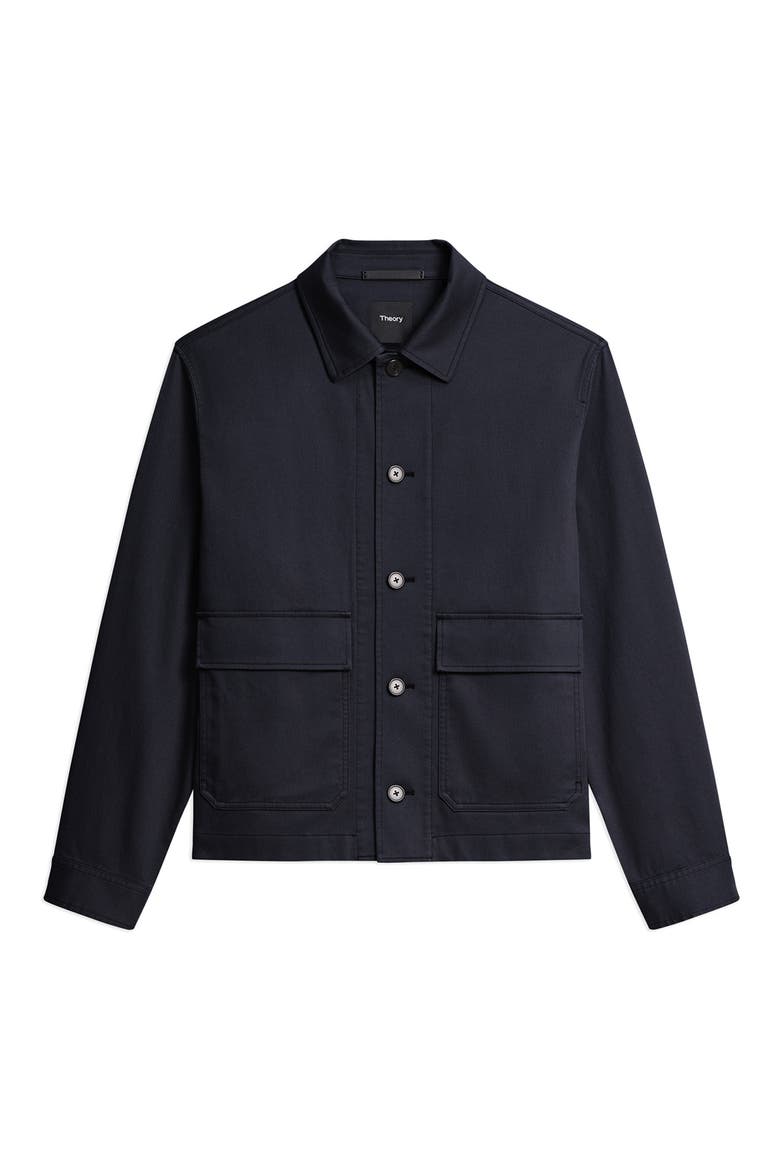 Moonsoft Cotton Twill Button-Up Shirt Jacket, Alternate, color, BALTIC