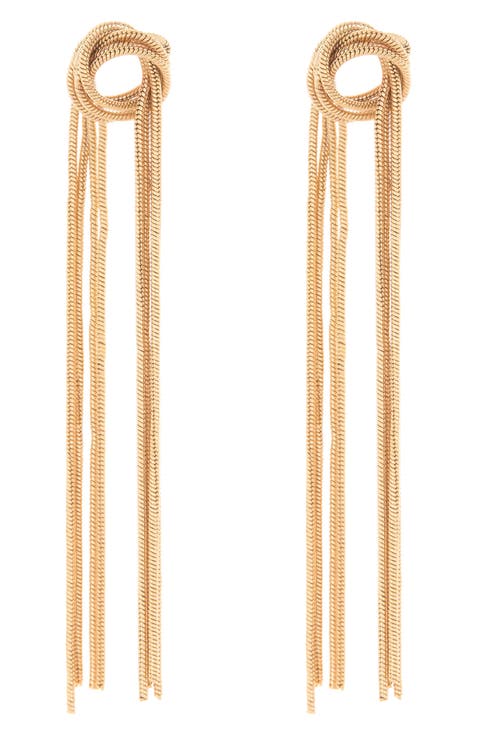 Twisted Snake Chain Linear Drop Earrings