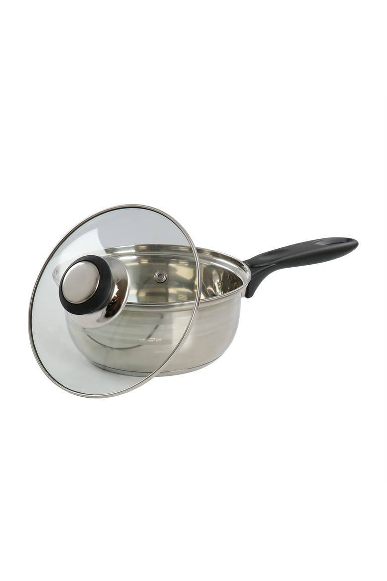 7 Piece Two Tone Polished Stainless Steel Cookware Set, Alternate, color, Silver