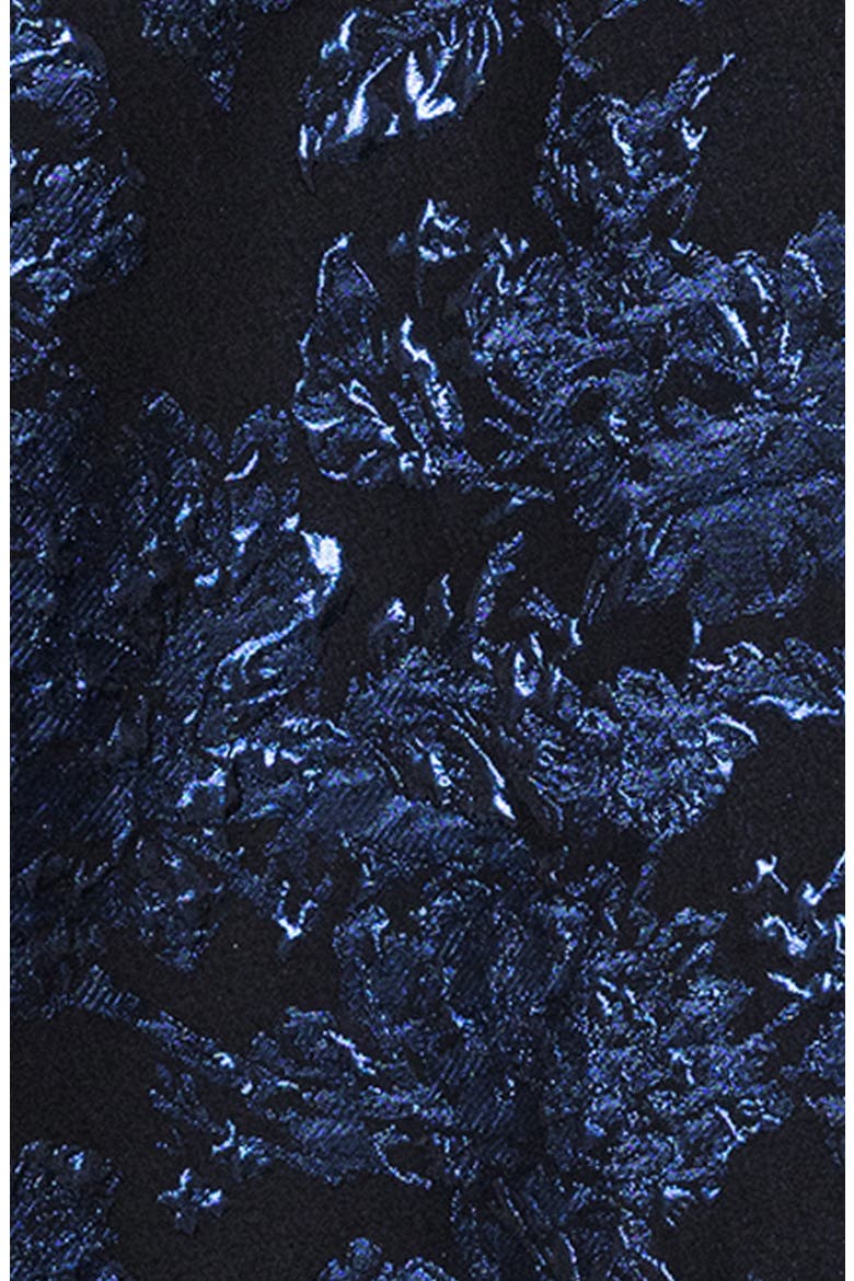 Brocade Cocktail Midi Dress, Alternate, color, BLACK/ ROYAL