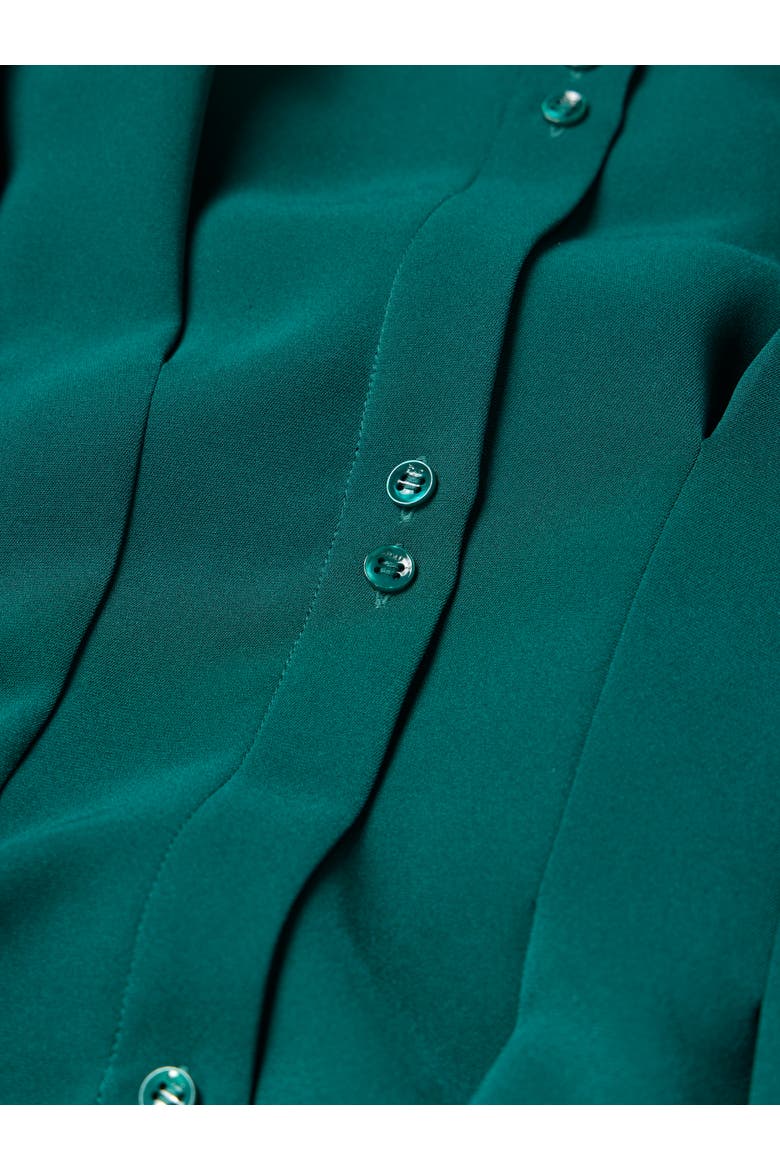 Amara Long Sleeve Collared Shirt Dress, Alternate, color, Green