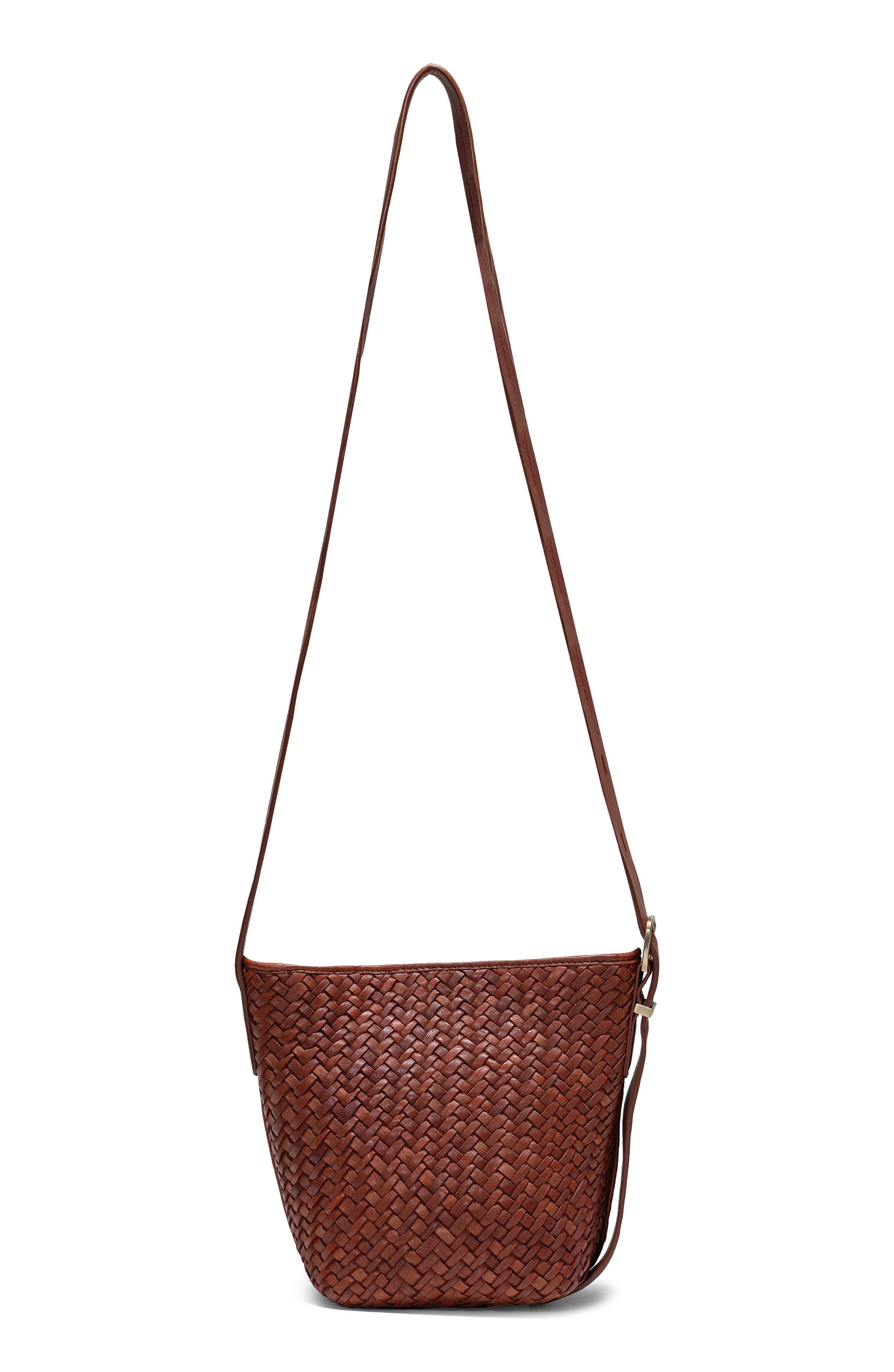 Ecotorie Waco Leather Bucket Bag, Alternate, color, Brandy