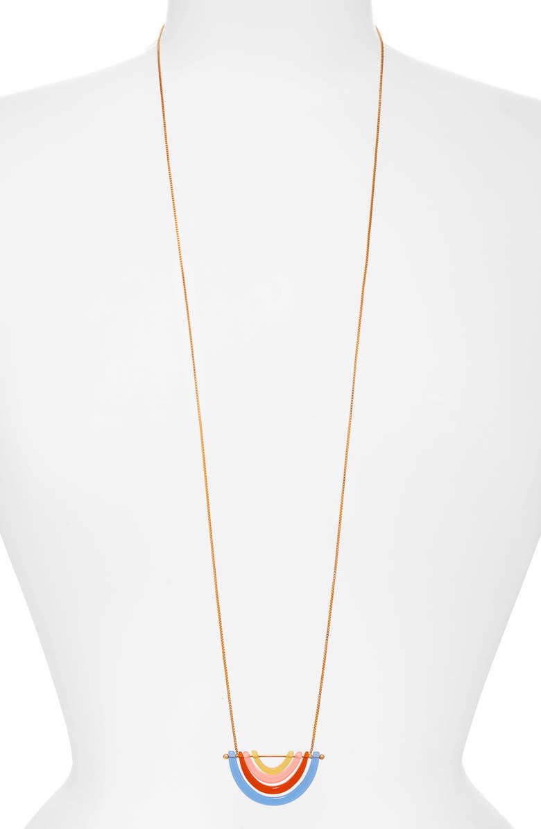 Madewell Fan Pendant Necklace, Main, color,