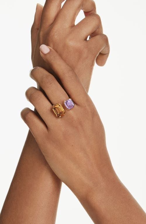 Swarovski Millenia Octagon Cut Open Ring In Gold