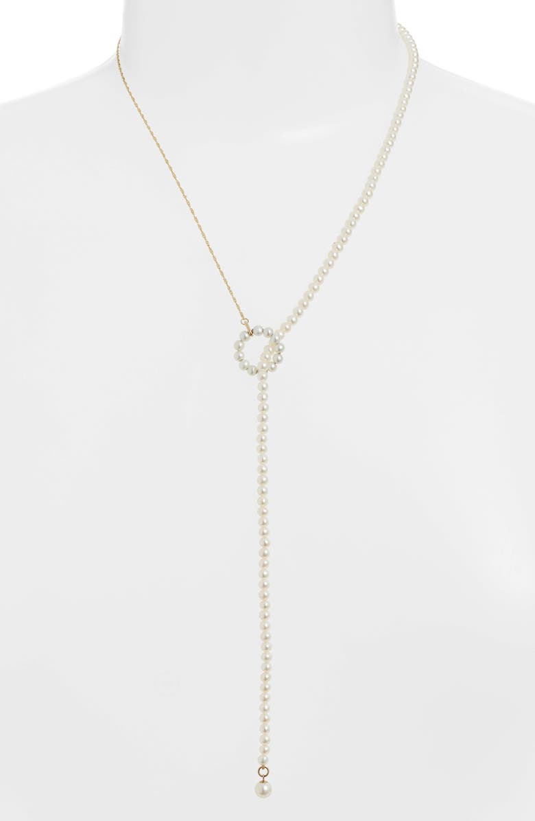 Poppy Finch Pearl Lariat Necklace, Main, color, 