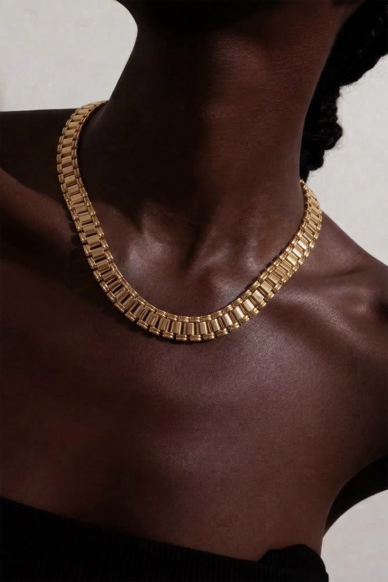 Cratford Necklace in Gold, Alternate, color, Gold