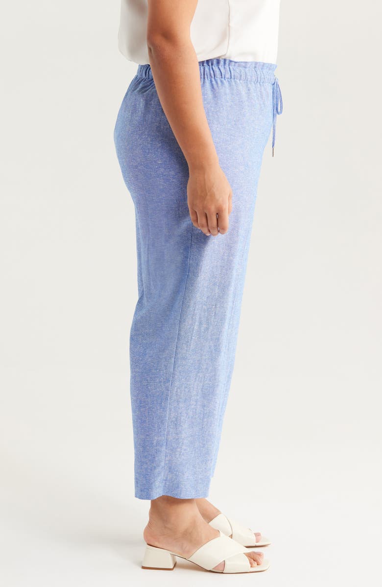Anne Klein Linen Blend Crop Wide Leg Drawstring Pants, Alternate, color,