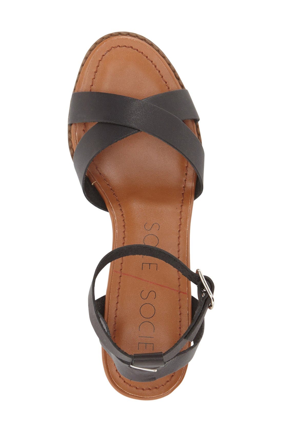 'Savannah' Sandal, Alternate, color, BLACK