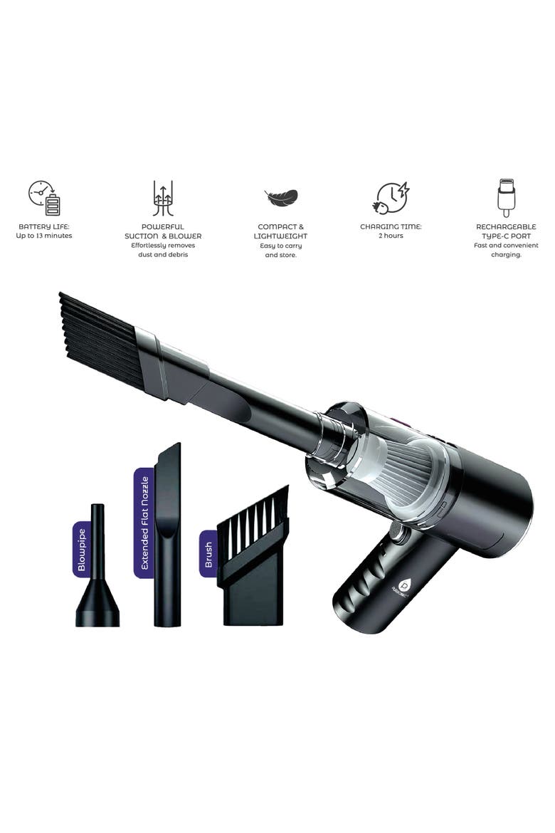 Mini Vacuum & Air Duster, Alternate, color, Black