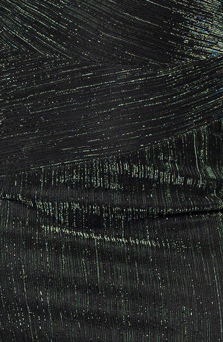 Betsy & Adam Metallic Pleat Long Sleeve Gown, Alternate, color, 