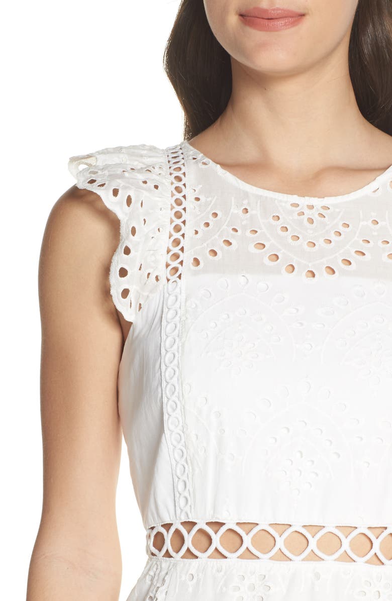 Sam Edelman Eyelet Midi Dress, Alternate, color, 