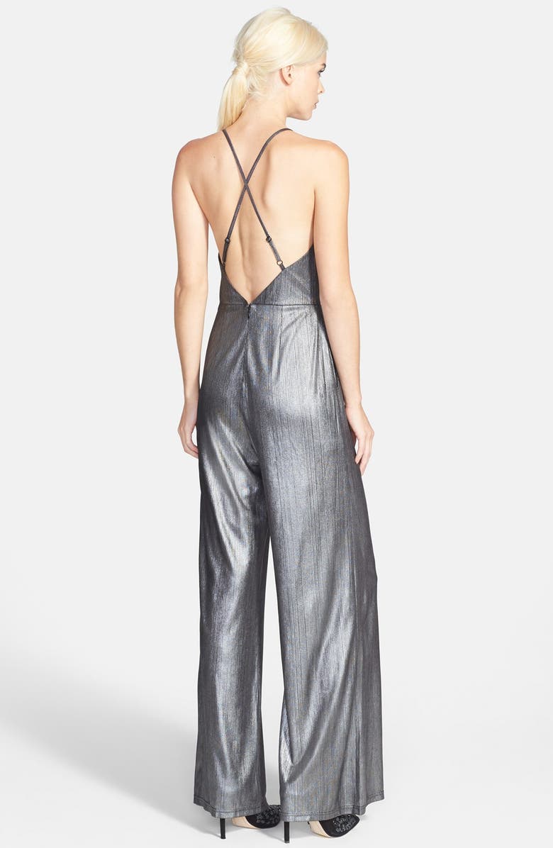 ASTR the Label ASTR Metallic Cross Back Jumpsuit, Alternate, color, 