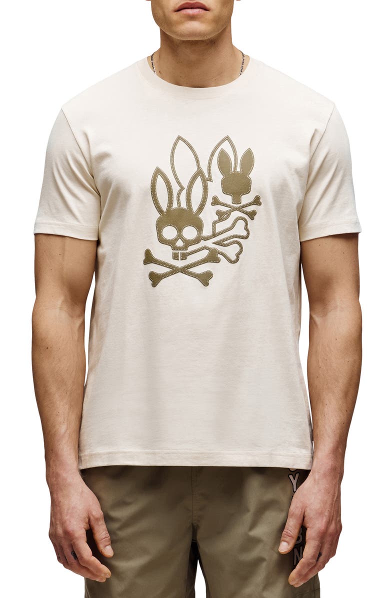 Psycho Bunny Aussie Appliqué Graphic T-Shirt, Main, color, White Cap Grey