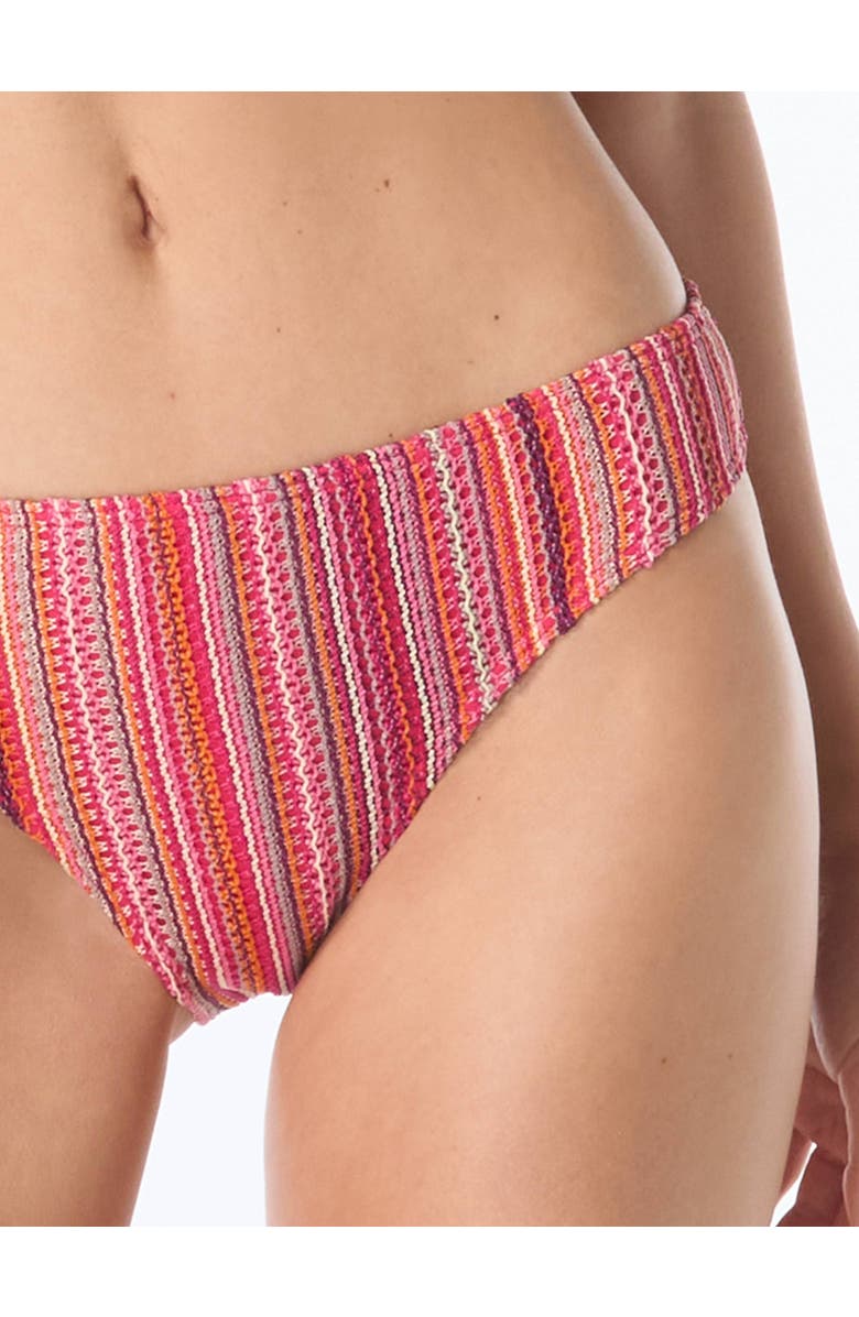 Vince Camuto Crochet High Cut Bikini Swim Bottom, Alternate, color, Pink Multi