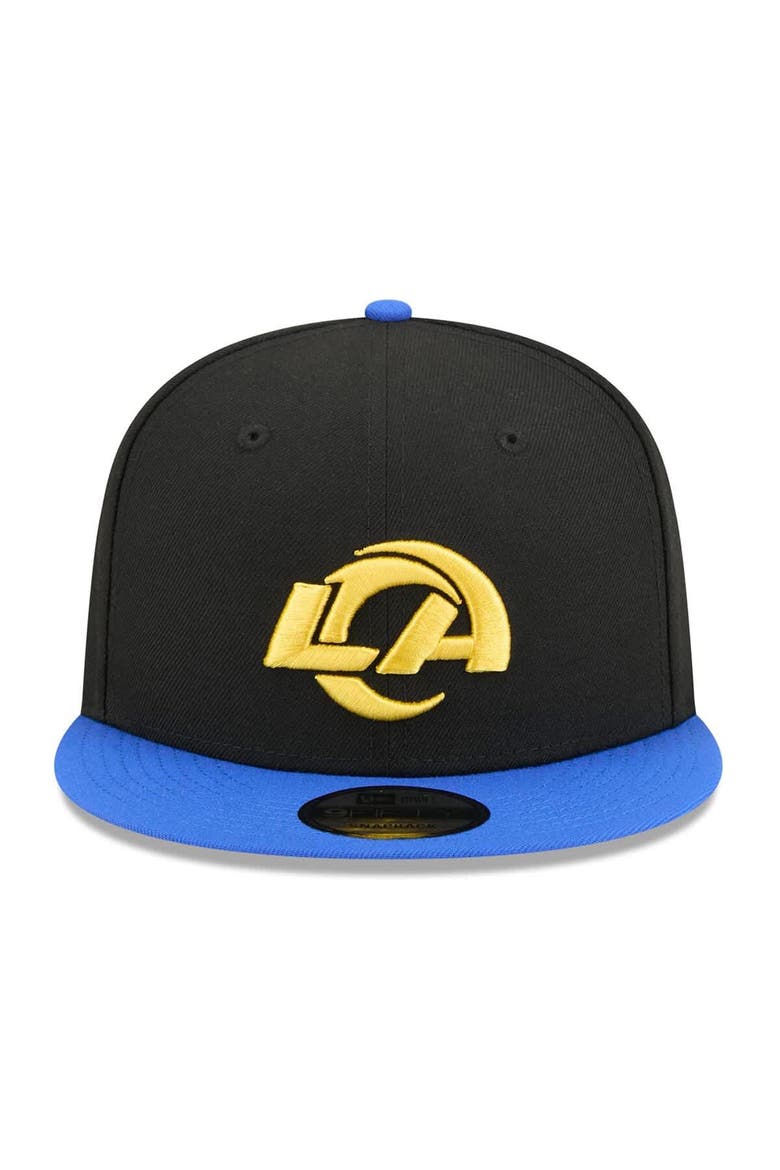 Men's New Era Black/Royal Los Angeles Rams 9FIFTY Snapback Hat, Alternate, color, Black