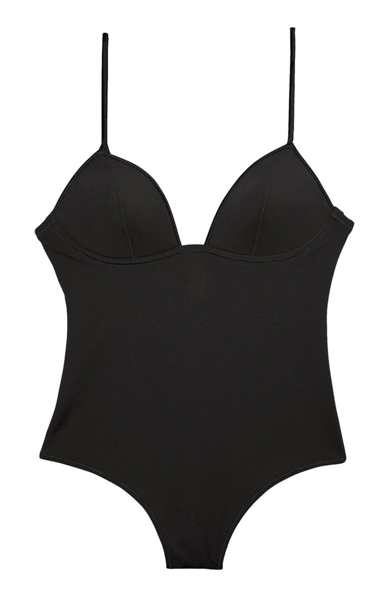 Fleur Du Mal Cupped Nonwire Bodysuit, Alternate, color, Black