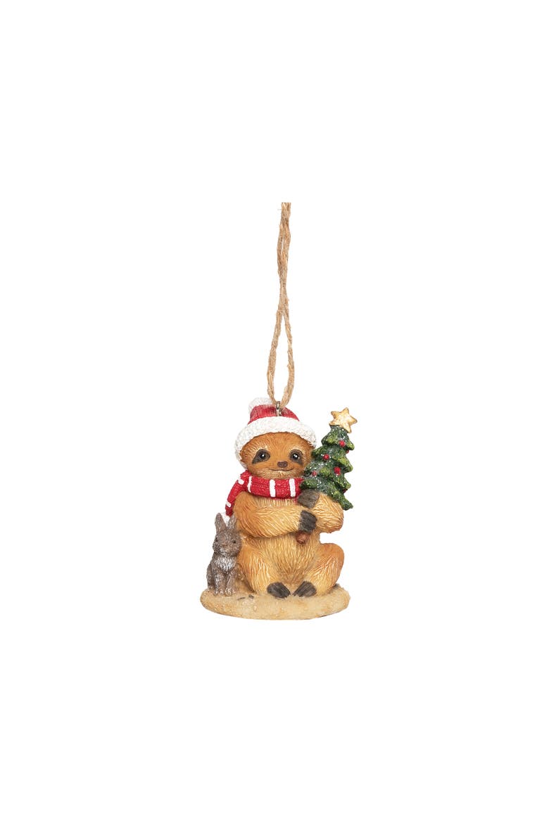 Sloth Christmas Tree Ornament, Main, color, Yellow