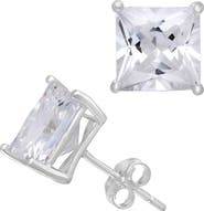 FZN 14K Gold Princess Cut Stud Earrings