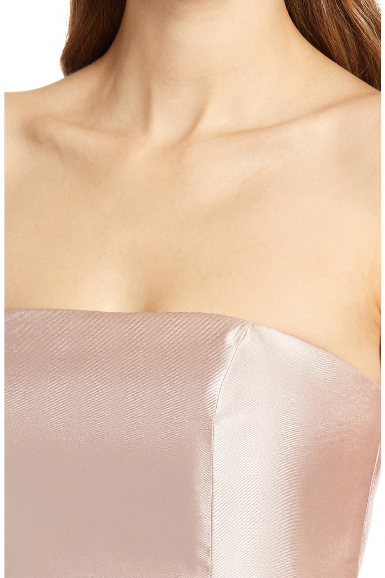 Strapless Satin A-Line Gown, Alternate, color, CAMEO