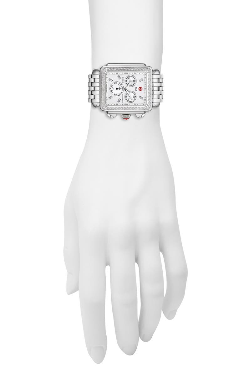 MICHELE 'Deco XL Diamond' Diamond Dial Watch Case, 37mm x 38mm, Alternate, color, 