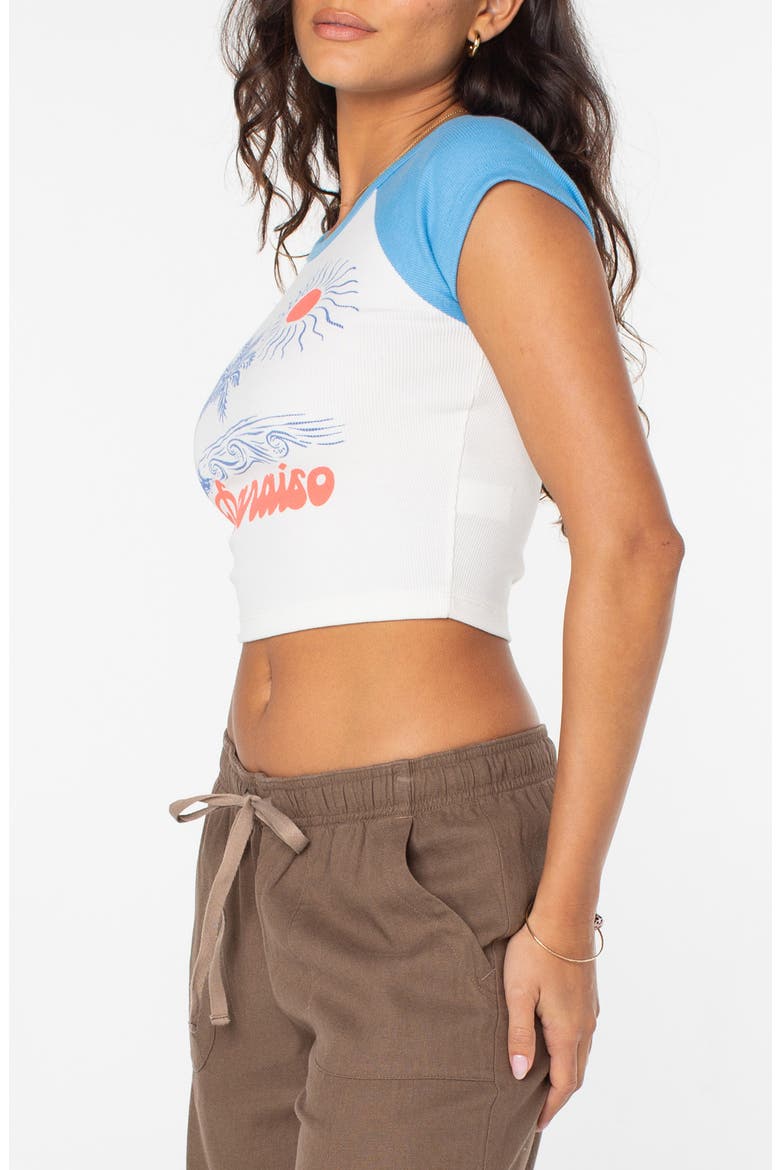 Paraiso Rib Crop Graphic T-Shirt, Alternate, color, AZURE BLUE SOLID