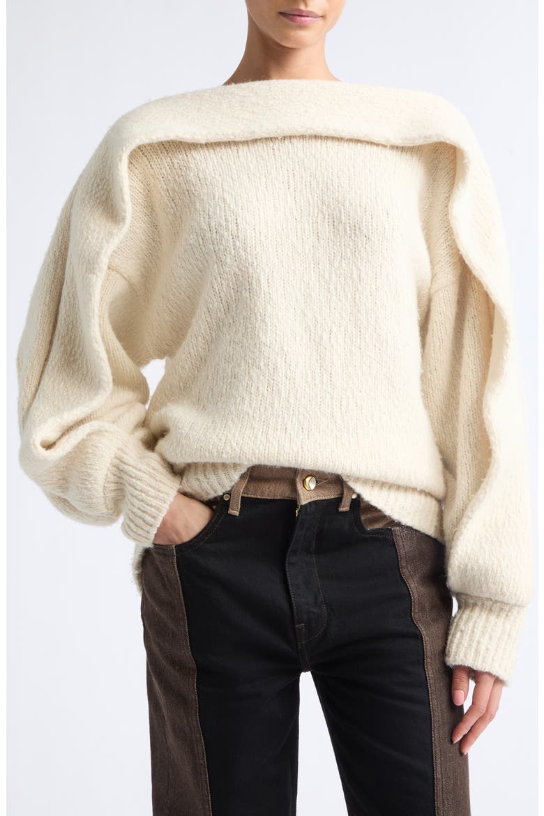Umber Wool Blend Sweater, Alternate, color, BUFF