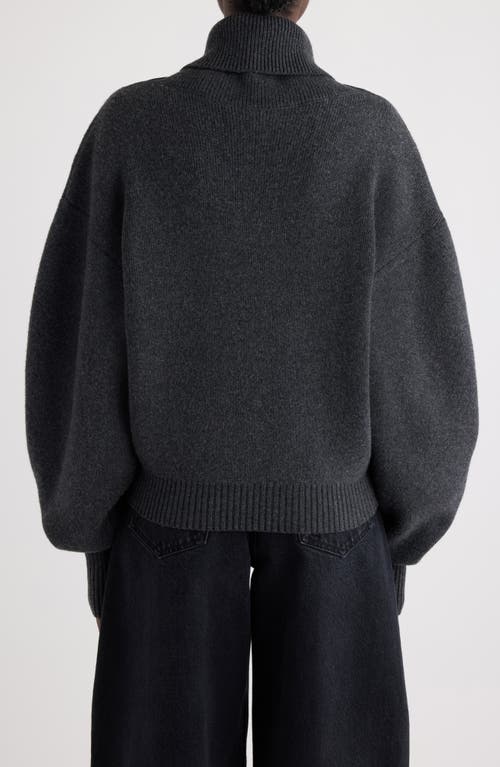 Jacquemus La Maille Pallone Virgin Wool & Cashmere Turtleneck Sweater In Black
