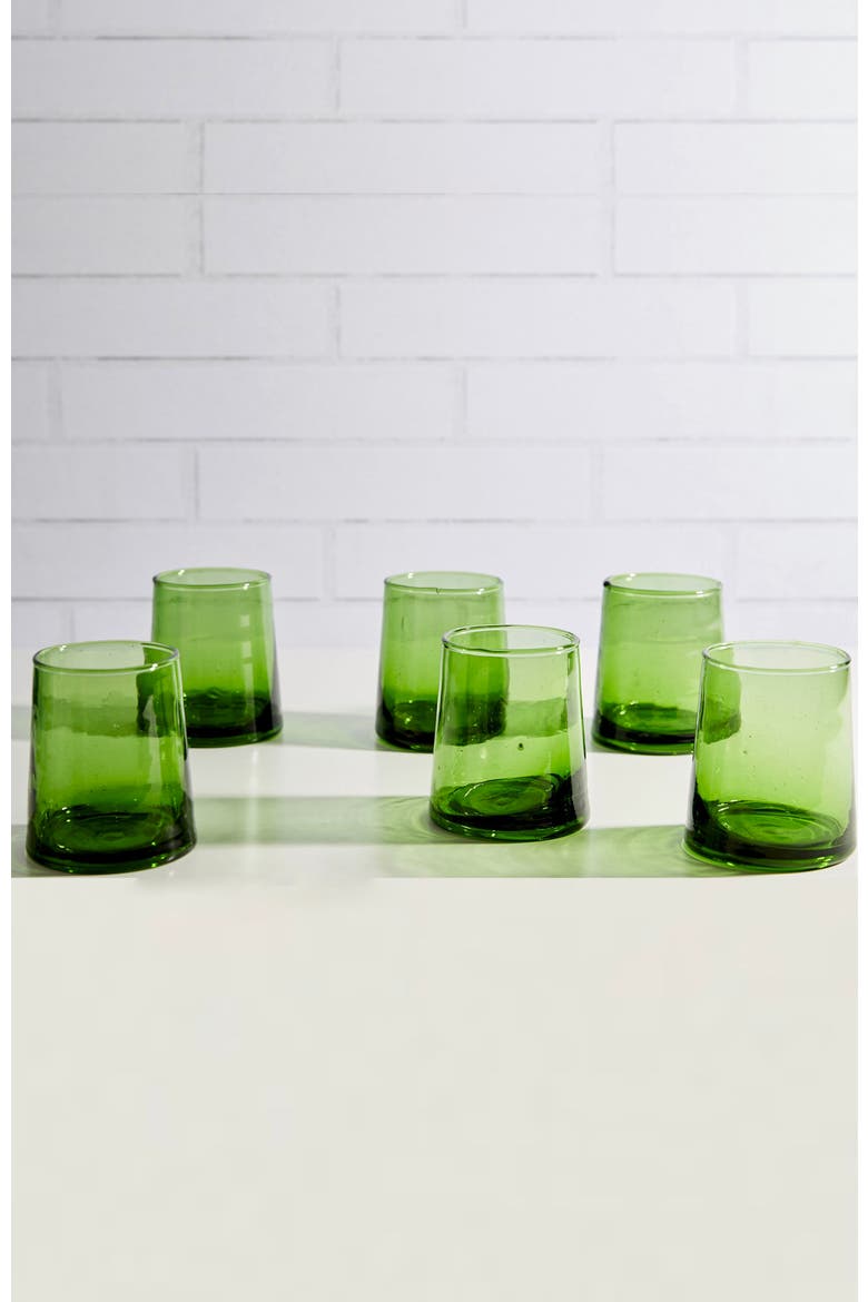 Moroccan Cone Glass Small, Alternate, color, GREEN