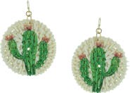 OLIVIA WELLES Cactus Straw Drop Earrings
