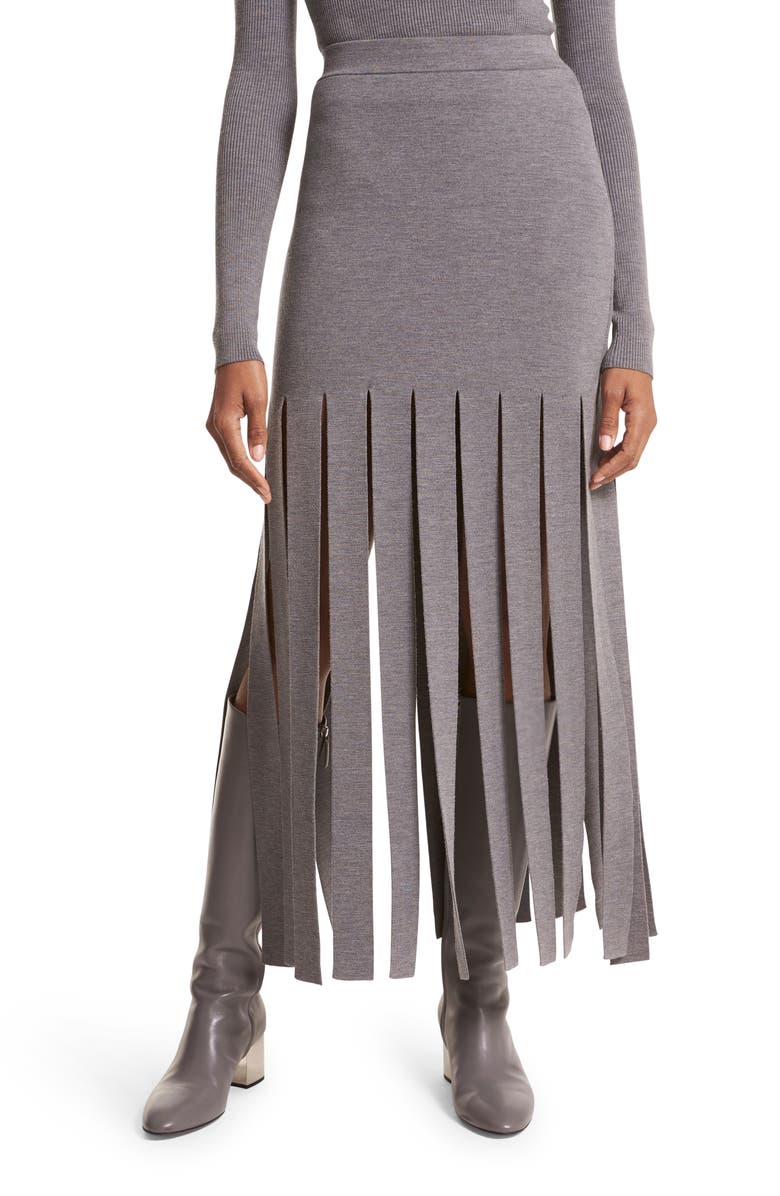 Michael Kors Collection Merino Wool Blend Streamer Skirt, Main, color, 