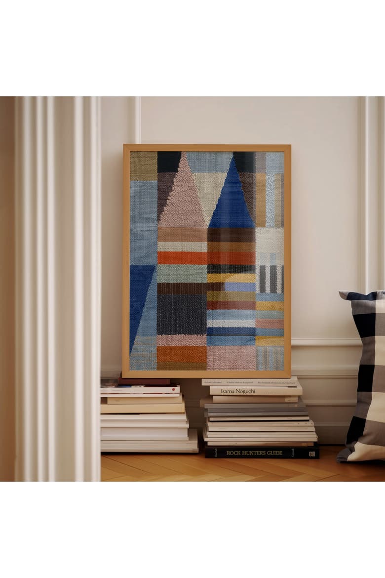 Woven Perspectives No. 04 Geometric Abstract Art Print, Alternate, color, Black Frame - 12x16