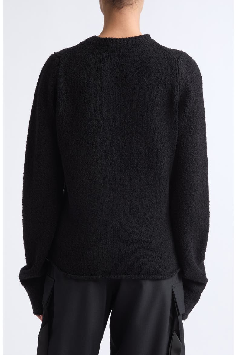 Wool Bouclé Roundneck Sweater, Alternate, color, BLACK BOUCLE