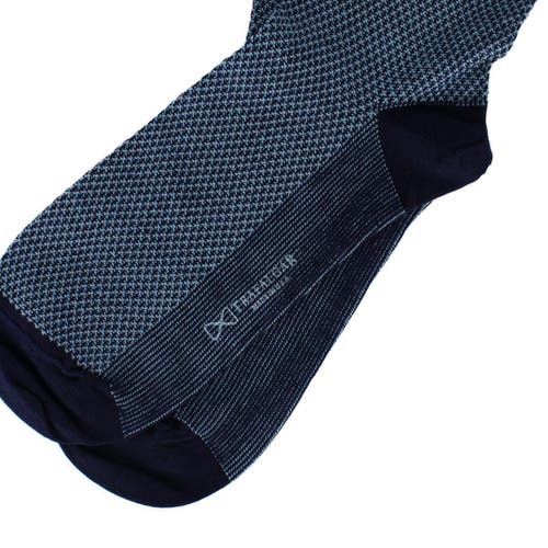 Trafalgar Clayton Birdseye Over The Calf Mercerized Cotton Socks In Multi