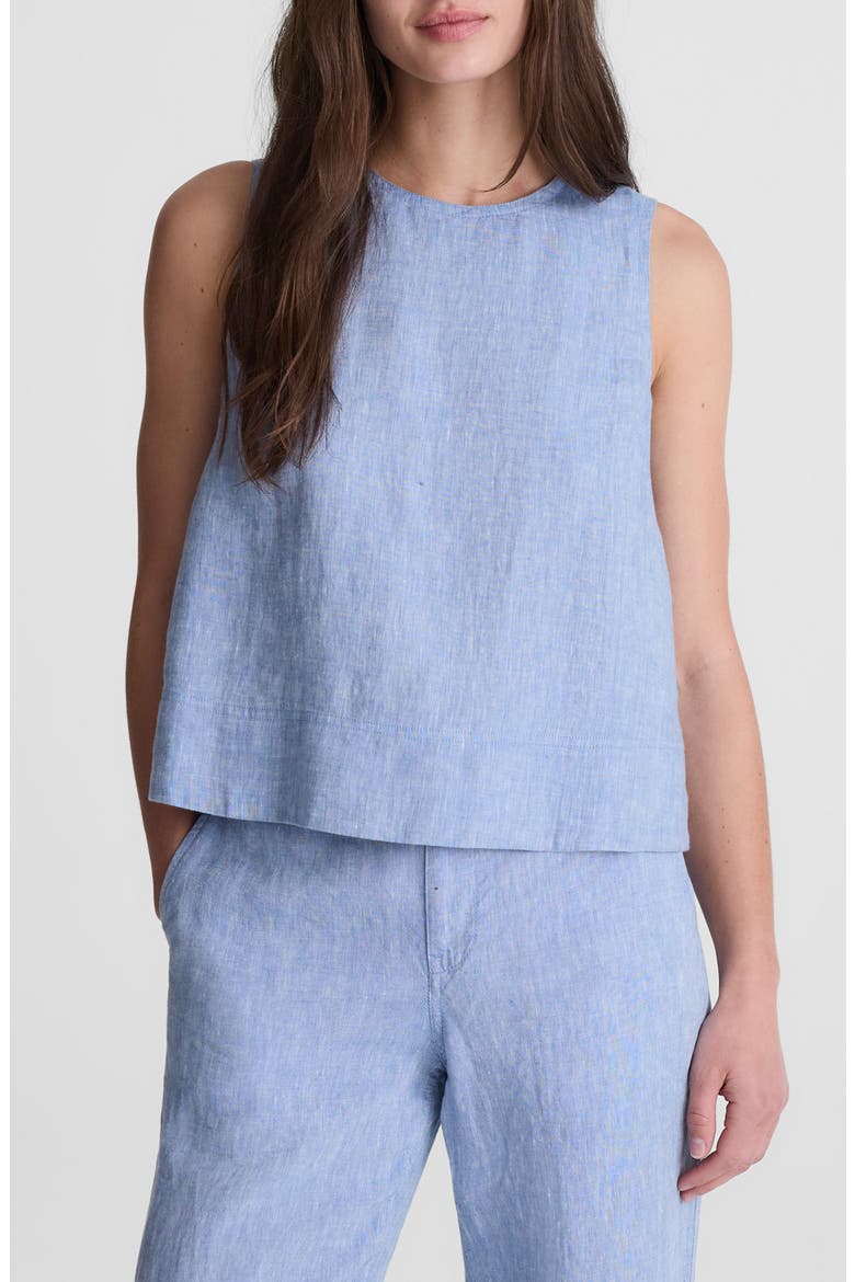 Suki Sleeveless Linen Top, Main, color, SUNFADED BLUE