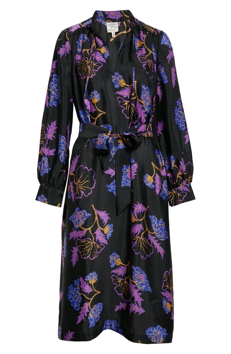 Baum und Pferdgarten Aradin Floral Print Long Sleeve Midi Dress, Alternate, color, 