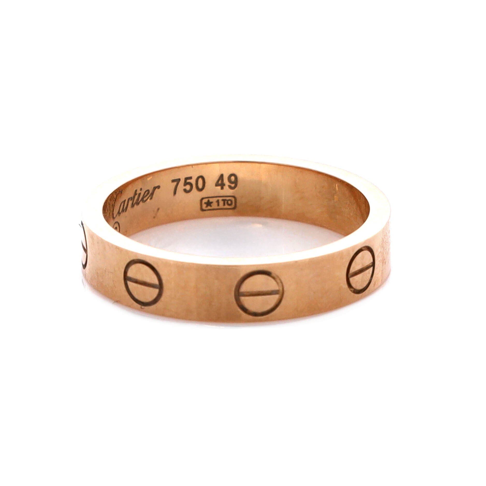 Love Wedding Band Ring 18K Rose Gold, Alternate, color, Metallic Gold